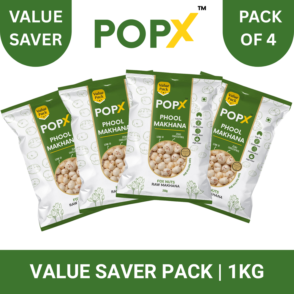 POPX Premium Phool Makhana (Value Pack of 4 | 1KG) – POPX Makhana